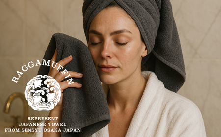 高級泉州タオル ラガマフィン バスタオル フェイスタオル グレー 合計6枚（3枚×2種）