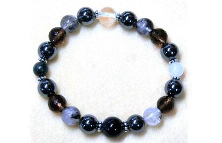 天然石ブレスレット 「戦う戦士たちへ」ブラック