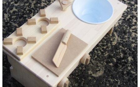 手作り木製 ままごとキッチン・RHK-LX 素材色バージョン