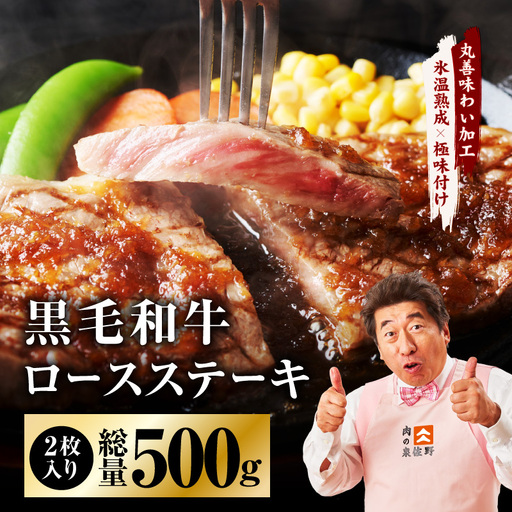 黒毛和牛 ロースステーキ 2枚 総量 500g 氷温熟成×極味付け