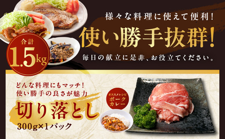 【氷温熟成×極味付け】国産 豚肉 5種 食べ比べ 合計 1.5kg（切り落とし/ロースステーキ/ももスライス/ローススライス/ミンチ）小分け