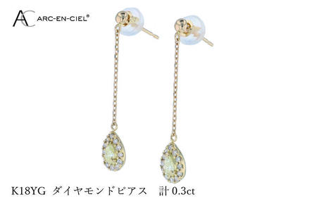 ARC-EN-CIEL K18ダイヤピアス ダイヤ計0.3ct【鑑別書付き】