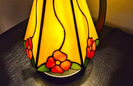 ステンドグラス・ミニ吊りランプ(黄)