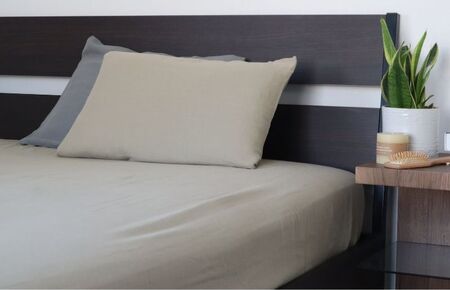 【tissu de coton/ダブルガーゼ】泉州南部織 シングルフラットシーツ 1枚(オリーブ)