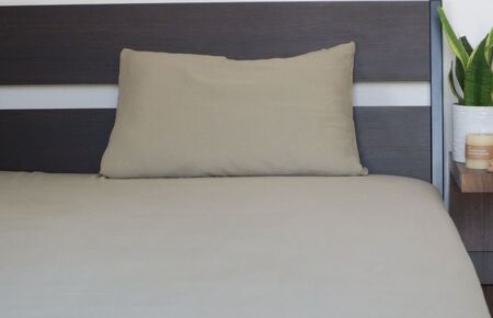 【tissu de coton/ダブルガーゼ】泉州南部織 シングルフラットシーツ 1枚(オリーブ)