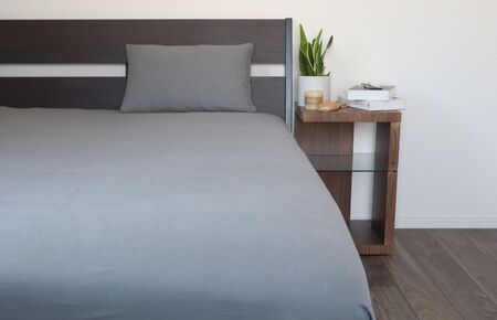 【tissu de coton/ダブルガーゼ】シングルフラットシーツ＆ピローケースセット（グレー）