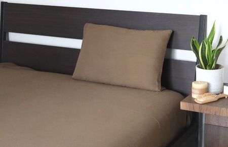 【tissu de coton/ダブルガーゼ】泉州南部織 ピローケース 1枚(ブラウン)