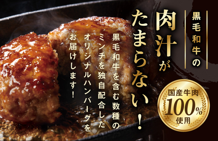 黒毛和牛入り 国産牛肉100% ハンバーグ 定期便 16個×全6回 150gサイズ【毎月配送コース】