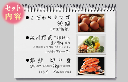 099S015 主婦が選んだ 普段使いにおすすめセット（銀鮭 切り身 たまご 野菜）【別送】
