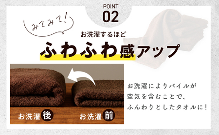 濃色カラー バスタオル 4枚（ブラウン）