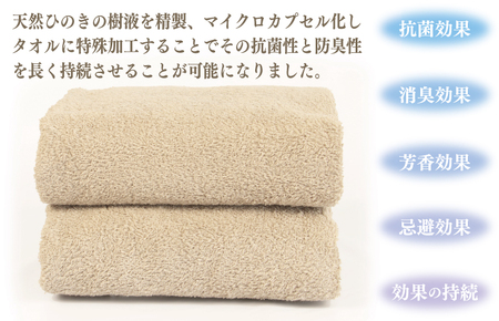 ギフトBOX 抗菌防臭バスタオル2枚セット（ミルクティ）