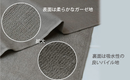 片面ガーゼ フェイスタオル 5枚セット(スカイ/ライラック/コーヒー/ダブ/エクル)