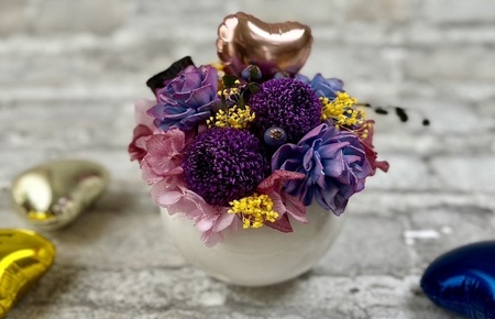 ペット用プリザーブドフラワー仏花 名入れ風船 PRUNE