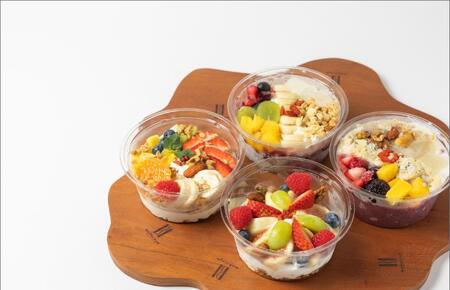 季節のフルーツのグリークヨーグルト 2個＆アサイーボウル 2個 定期便 6回 6か月【2か月に1回配送コース】