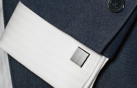 ４面カットカフス シルバーカラー