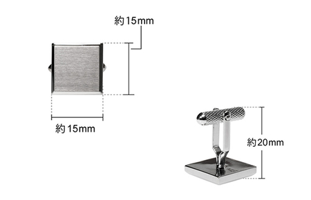 ４面カットカフス シルバーカラー