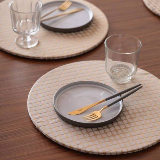 丸形ランチョンマット Calm Round Luncheon mat／カルム プレイスマットなし スノー