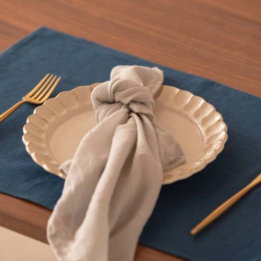 ランチョンマット flor lithuania linen Luncheon mat／フロール リトアニアリネン ブルー