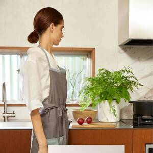 エプロン lithuania linen Apron／リトアニアリネン グレー