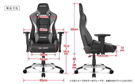 【ふるさと納税限定】AKRacing Pro-X Gaming Chair (White) JP エーケーレーシング ゲーミングチェア（ヘッドレスト・ランバーサポート付き）