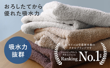 【スピード発送】ヒオリエ 吸水速乾フェイスタオル 10枚 ブルーグレー&ホワイト