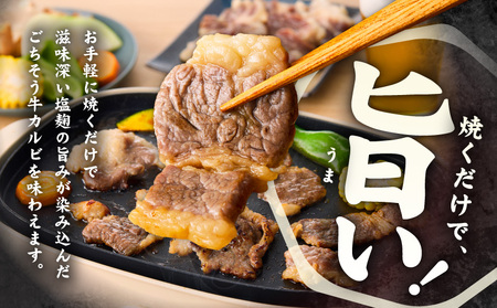 牛カルビ 焼肉用 塩麹漬け 合計1kg