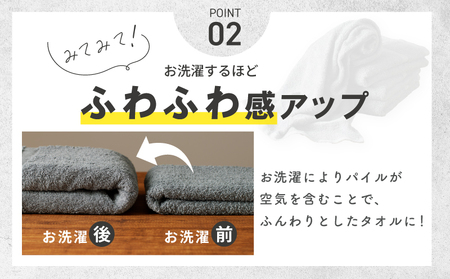濃色カラー バスタオル 4枚（ブルーグレー）