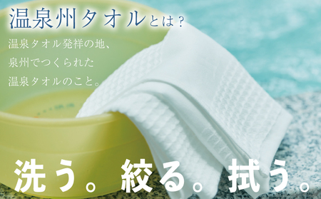 温泉州タオル 5枚セット(ブルー) 薄手 日本製