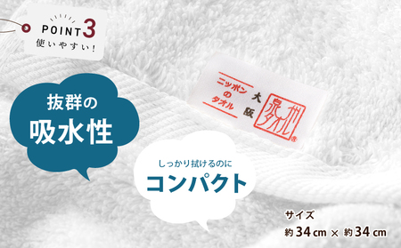 【お試し】極厚ハンドタオル 3枚 ホワイト 泉州タオル