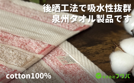 フェイスタオル6枚 サニーボーダー（ベリーショコラ）