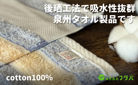 フェイスタオル6枚 サニーボーダー（シトラスブルー）