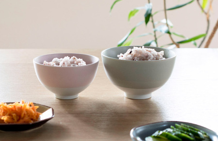 【スピード発送】お茶碗 ペアセット Sピンク/Mグリーン