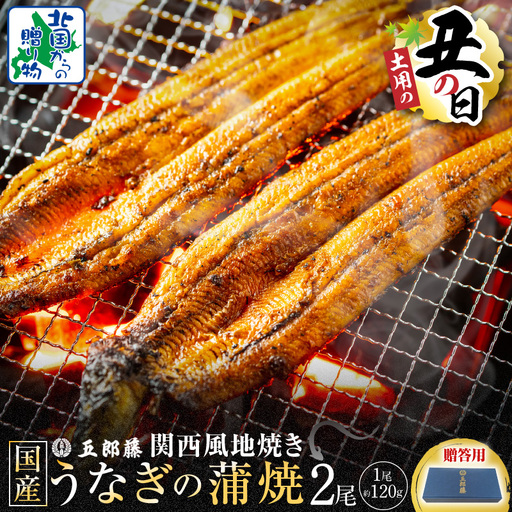 【7/26土用の丑の日】五郎藤 関西風地焼き 国産有頭旨鰻 120g×2尾 計約240g【贈答用】 9,250円