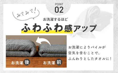 濃色カラー バスタオル 2枚(グレー)