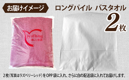 【スピード発送】ロングパイルバスタオル2枚セット(マリンブルー) 泉州タオル