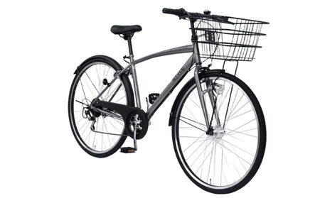 STYLE KIX  カゴ付きクロスバイク276 ガンメタ