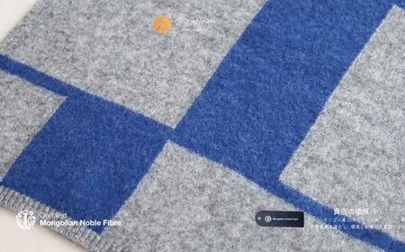 『Noble Fibre』100％カシミヤ・マフラー デニムインターシャ