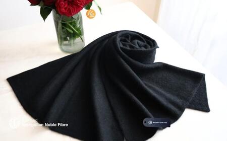 『Noble Fibre』100％ヤク・大判ストール ブラック