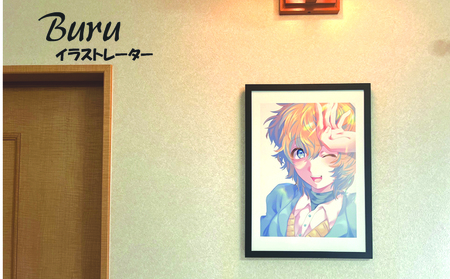 イラストレーター Buru 「初夏」 サイン入り複製原画（アート 作品 インテリア 原画 数量限定）