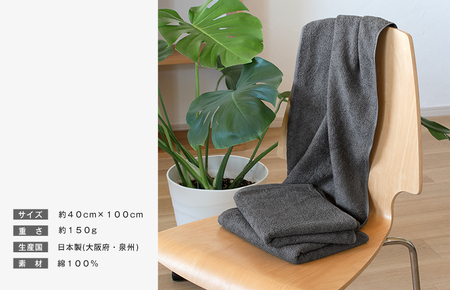 ファミーユ ミニバスタオル 6枚(チャコール)