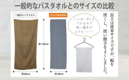 ミニバスタオル 5枚（ダークグレー）40cm×120cm 500匁 国内製造 泉州タオル フェイスタオル 以上 バスタオル 未満