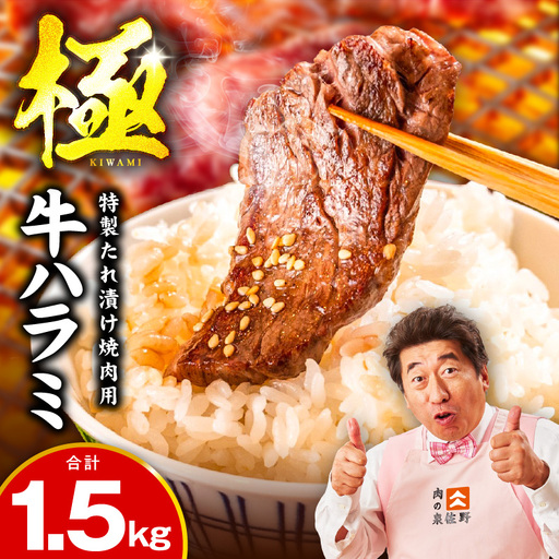 【氷温熟成×特製ダレ】牛肉 ハラミ 1.5kg（300×5）牛肉 焼肉 焼くだけ はらみ 小分け BBQ やきにく 肉厚 人気 訳あり 圧倒的企業努力