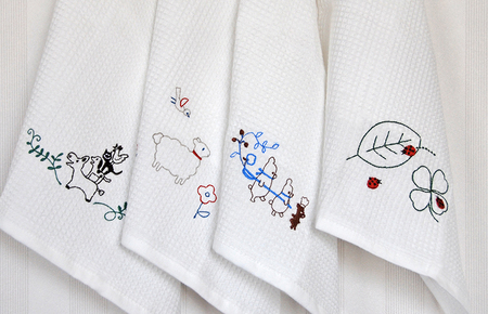 シンジカトウ「ふきぴか キッチンタオル(刺繍)」セット