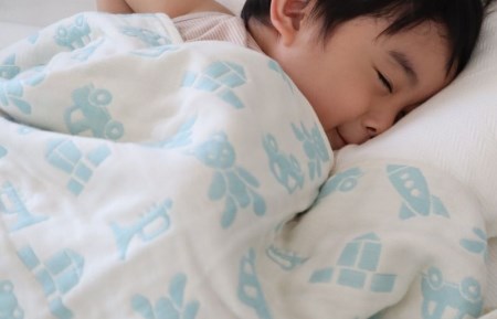 多重ガーゼケット&タオルセット【ブルー】