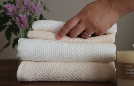 【ソフトハニカム】プレミアムタオル10枚セット（ベージュ）+ソフトハニカム織ハーフハンカチ1枚