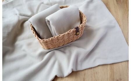 【tissu de coton/ハニカム織】泉州南部織 BED用ダブルシーツ＆ピロー2枚（LGY）