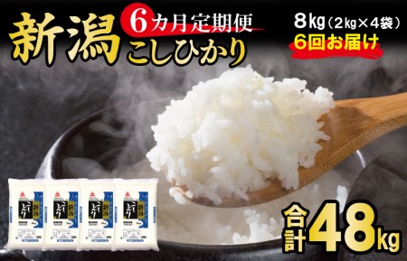 9月30日受付終了】新潟こしひかり 定期便（8kg×全6回）令和3年産新米