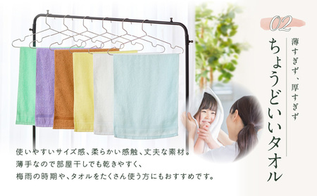 コーマカラーフェイスタオル 2枚(サマーブラウン)