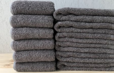 コットンＷ ハンドタオル 12枚（グレー） 泉州こだわりタオル