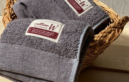 コットンＷ ハンドタオル 12枚（グレー） 泉州こだわりタオル
